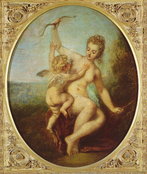 Venere che disarma Cupido, c.1715 (olio su tela) di Jean Antoine Watteau / Musee Conde, Chantilly, France / Bridgeman Images