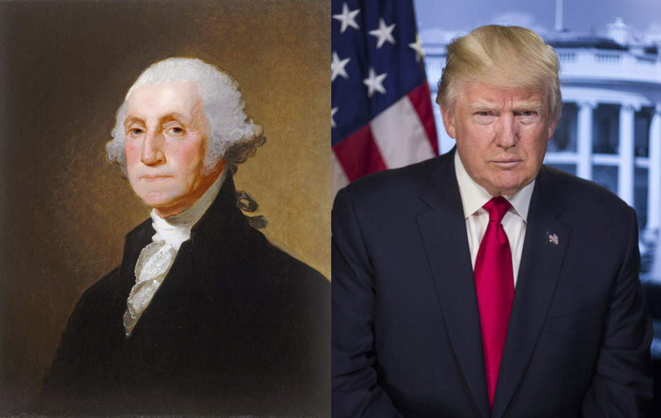 Image of the first American president and the Last american president