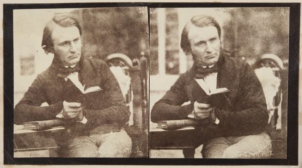 Stereographic portrait of Dr John Adamson (b/w photo), Robert Adamson (1821-48) / The University of St. Andrews, Scotland, UK / Bridgeman Images