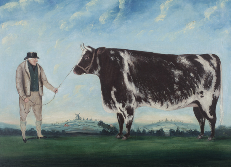 A Farmer and His Prize Heifer, c.1844 (oil on canvas), British School, (19th century) / Compton Verney, Warwickshire, UK 