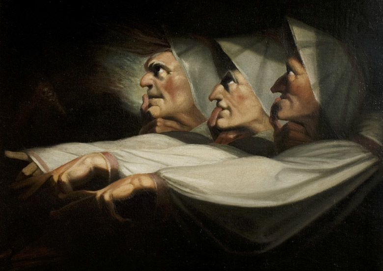 'Macbeth', Act I, Scene 3, the Weird Sisters, c.1783 (oil on canvas) by Henry Fuseli (1741-1825) 