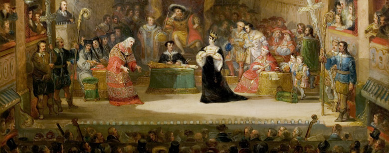 The Trial of Queen Katharine, 'Henry VIII', Act II, Scene 4, 1831 (detail) by Henry Andrews (1794-1868) / Royal Shakespeare Company Collection, Stratford-upon-Avon, Warwickshire