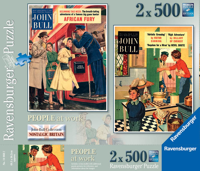 Ravensburger 2 x 500 puzzle using front covers of 'John Bull' / English School © The Advertising Archives / Bridgeman