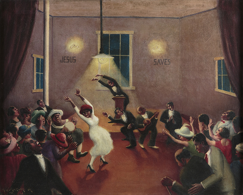 Tongues (Holy Rollers), 1929 by Archibald J. Motley Jr. (1891-1981) / Private Collection / Bridgeman Images  