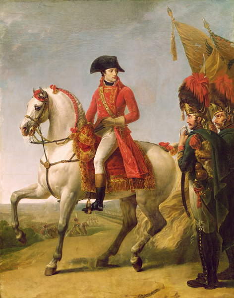 Napoleon Bonaparte (1769-1821) First Consul, Reviewing his Troops after the Battle of Marengo, 1802-03 (oil on canvas), Baron Antoine Jean Gros (1771-1835) / Château de Versailles, France
